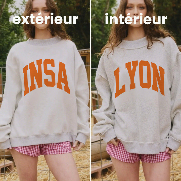 Sweat-shirt à col montant réversible – Montrez votre esprit d’équipe universitaire
