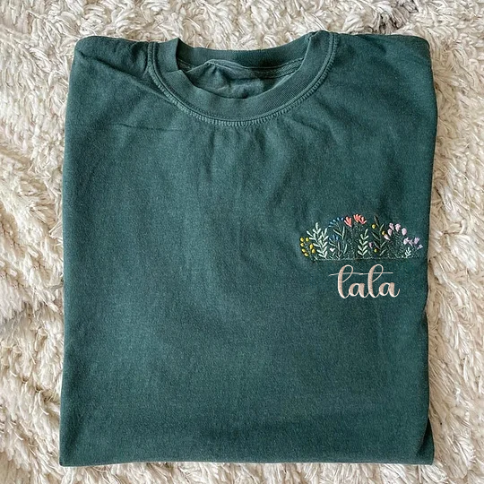 Floral Mama Brodé T-shirt adulte, Cadeaux pour maman