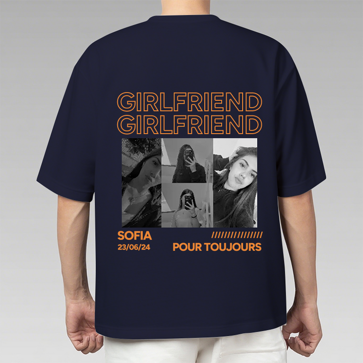 T-shirt personnalisé vintage,boyfriend & girlfriend，Petit ami &Petite amie
