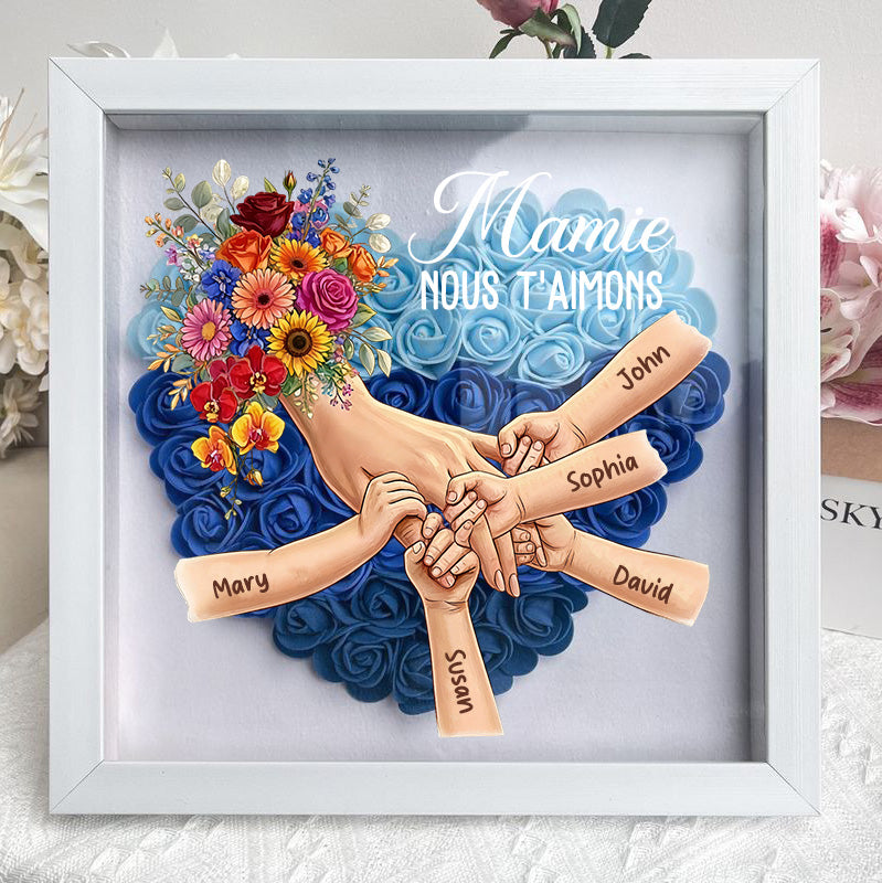 Cadre personnalisé “Maman main dans la main” avec prénoms – Cadeau émouvant pour la Fête des Mères