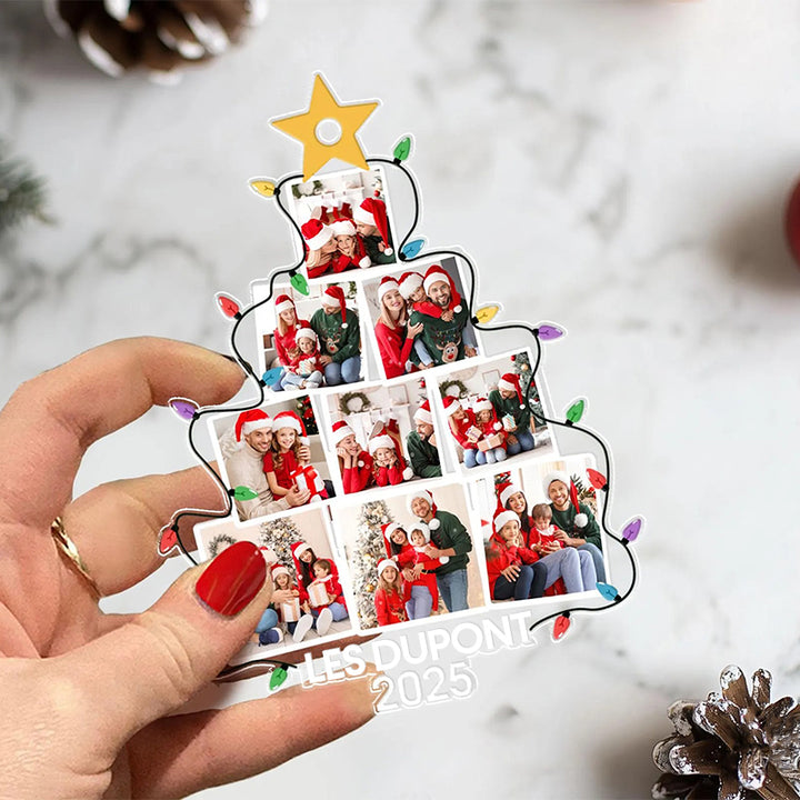 Ornement d'arbre généalogique photo personnalisé, ornement d'arbre de Noël 2025