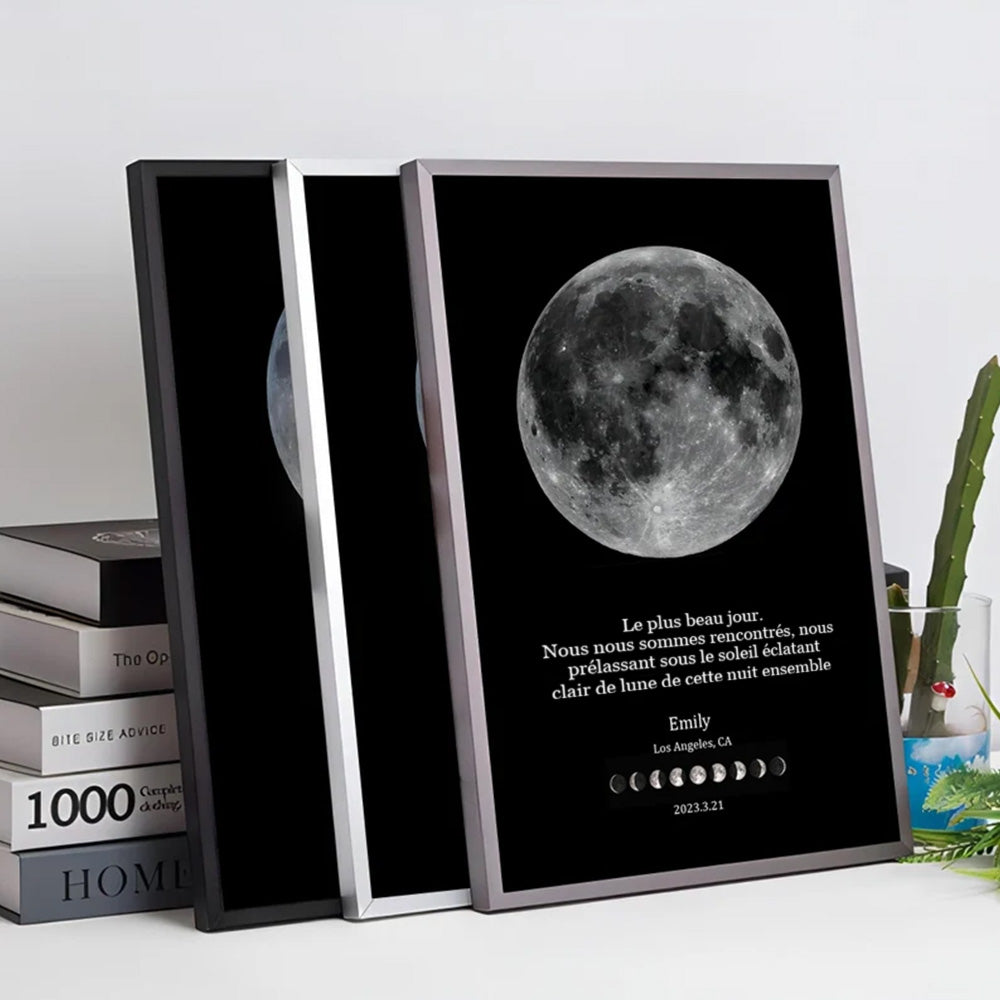 Carte de la lune du jour où je t'ai rencontré Pour Couple