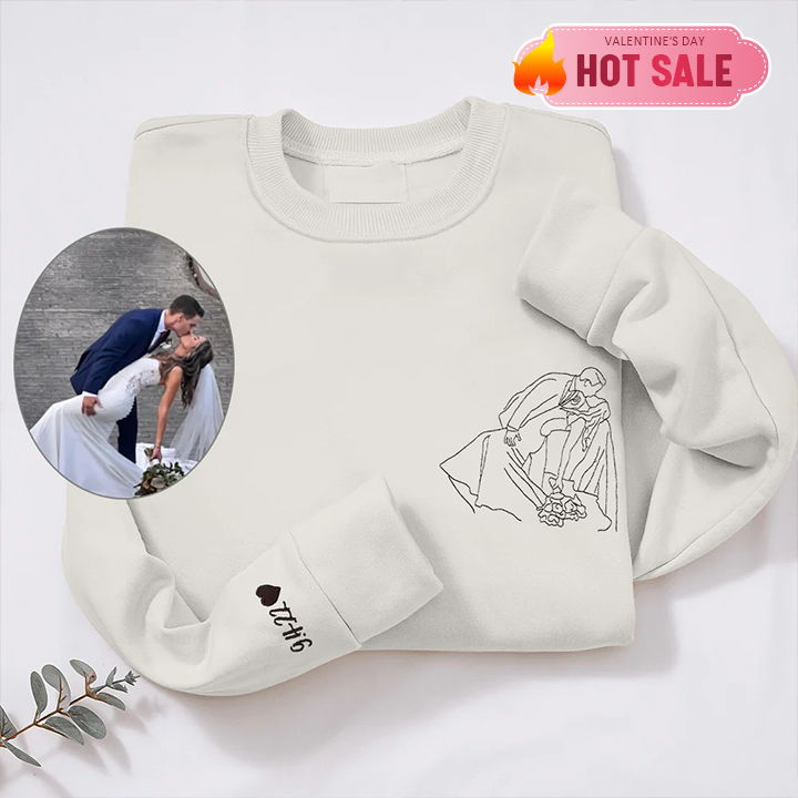 Broderie couple ligne personnalisée