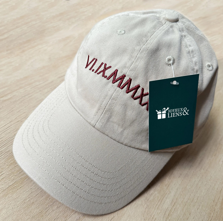 Casquette brodée personnalisée avec chiffres romains