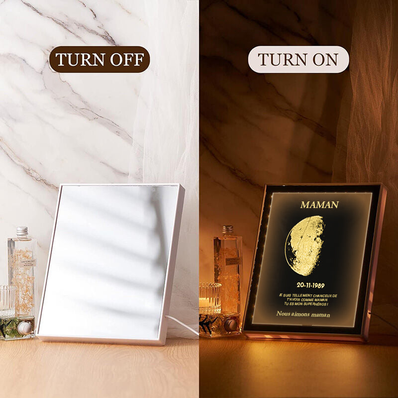 Une lampe à miroir personnalisée avec la phase lunaire : un cadeau intéressant pour la famille