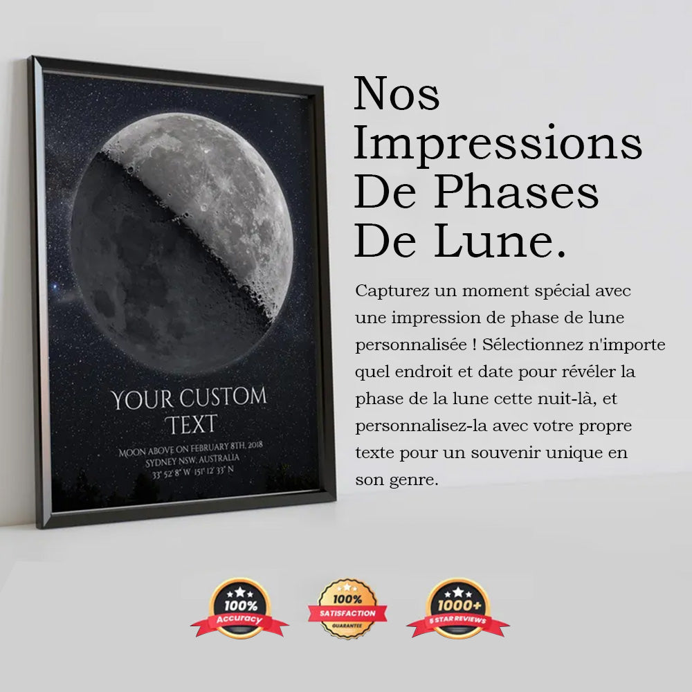 Cadre photo personnalisé de lune de date de fiançailles Pour Couple