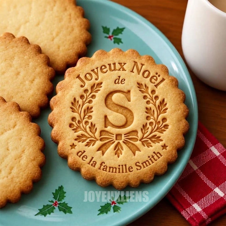 Tampons et emporte-pièces à biscuits — Joyeux Noël de la part de la famille