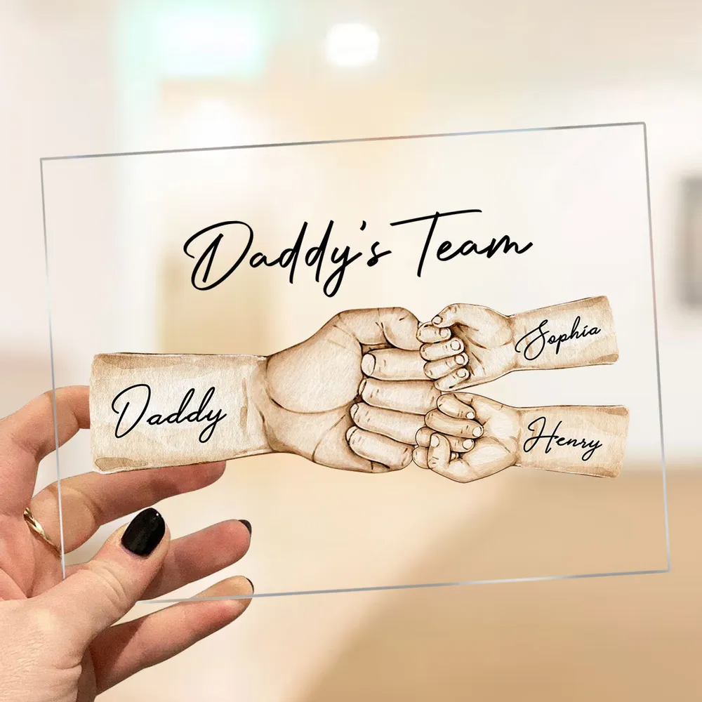 Plaque acrylique personnalisée -Daddy's Team Fist Bump
