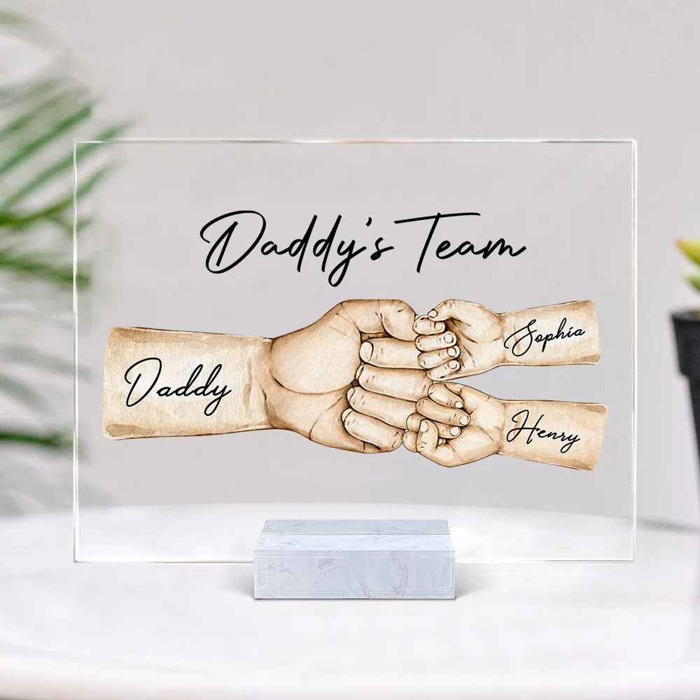 Plaque acrylique personnalisée -Daddy's Team Fist Bump