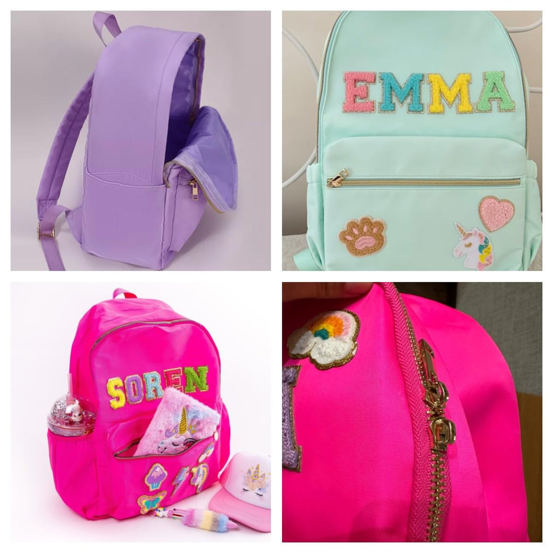Sac à dos personnalisé pour enfants, sac à dos de rentrée scolaire avec écusson nominatif, sac à dos d'école en nylon personnalisé