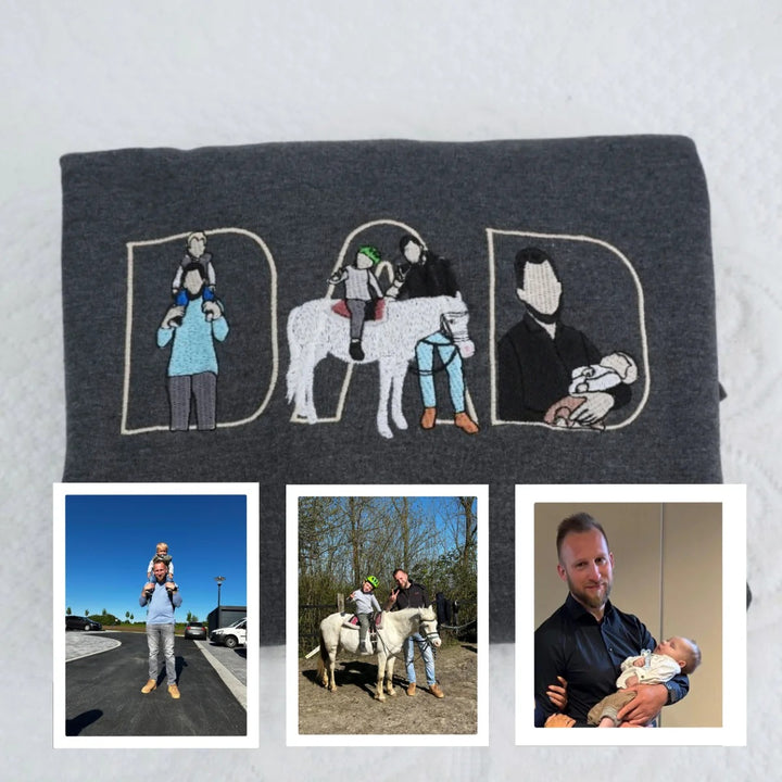 T-shirt, sweat-shirt ou hoodie personnalisé avec photo brodée — Cadeau pour la fête des pères