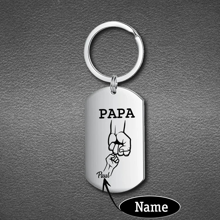 À mon Papa - Porte-Clés Poings 1-5 Prénom Personnalisé