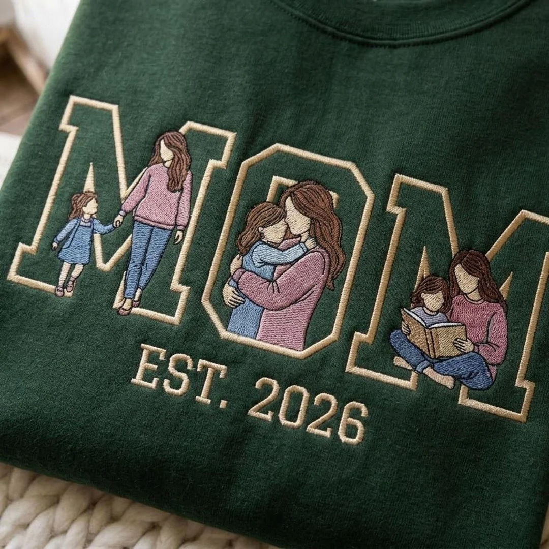 Sweat-shirt/sweat à capuche brodé avec photo personnalisée, cadeau pour maman/famille