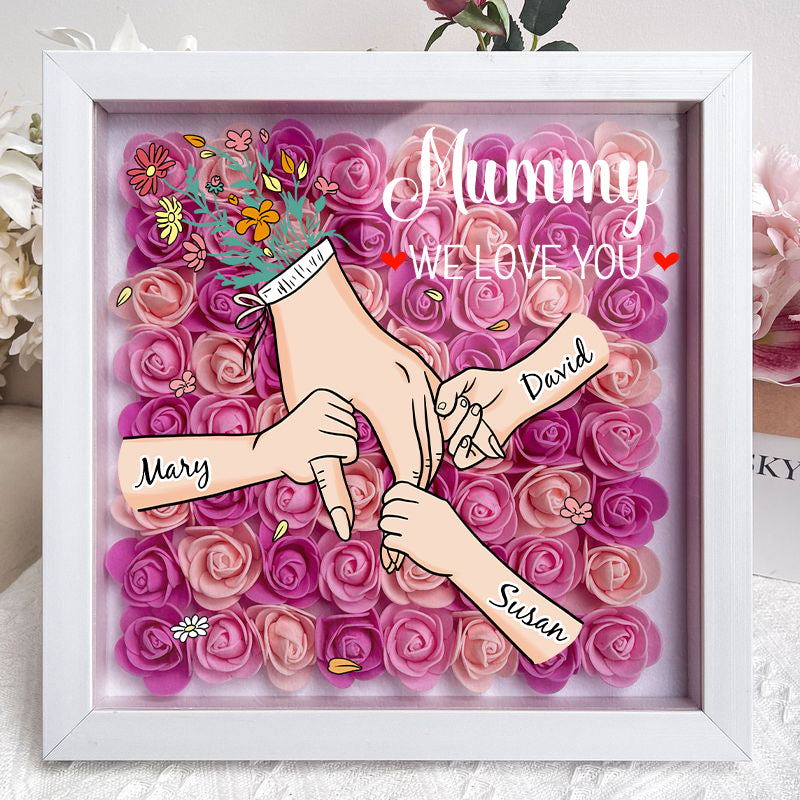 L'amour familial fleurit pour toujours – Boîte à fleurs personnalisée pour maman et grand-mère avec nom