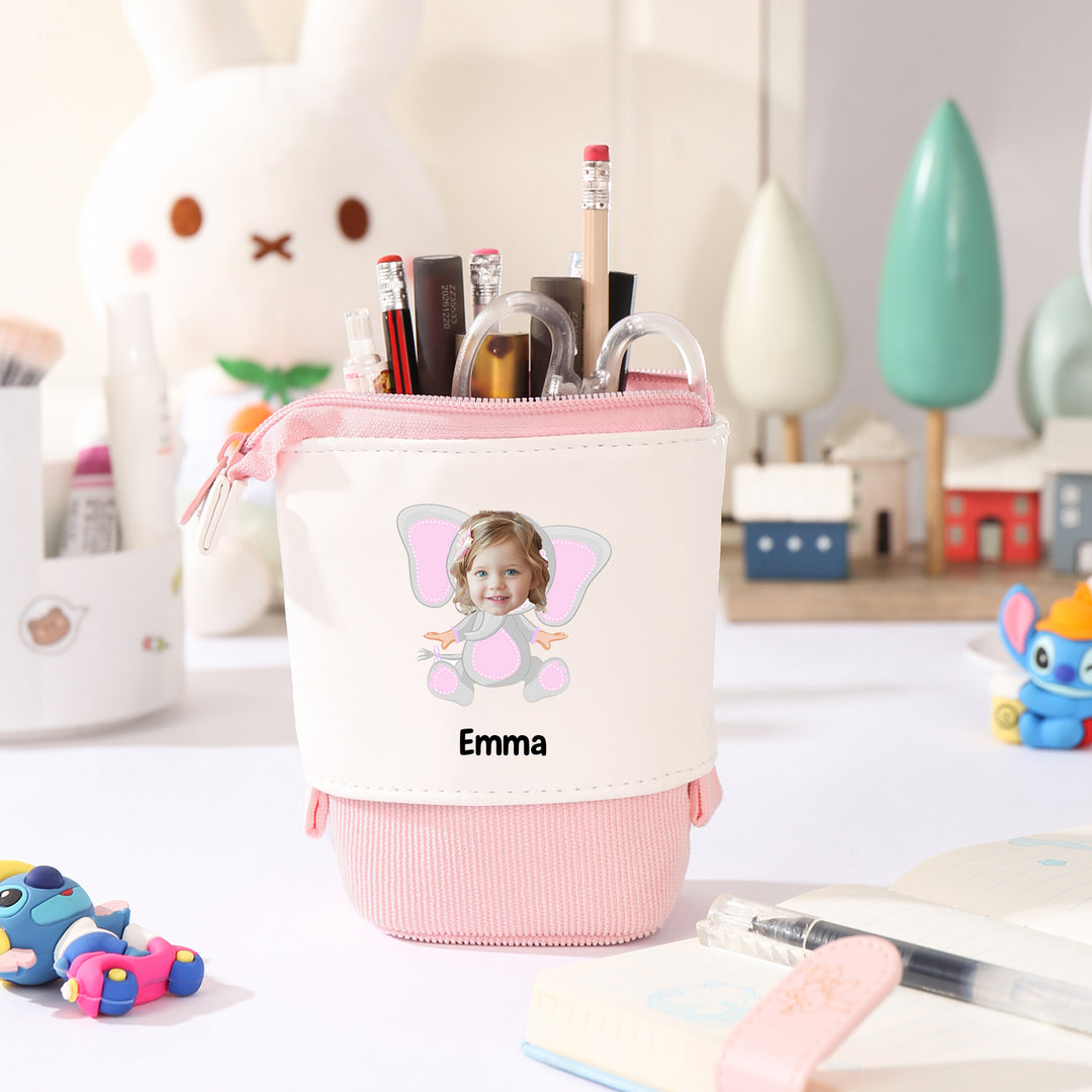 Trousse Personnalisée avec Photo Enfant, Animaux et Couleurs au choix | Cadeaux Rentrée Scolaire |