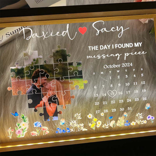 Le jour où j'ai retrouvé ma pièce manquante Lightbox Cadeau personnalisé