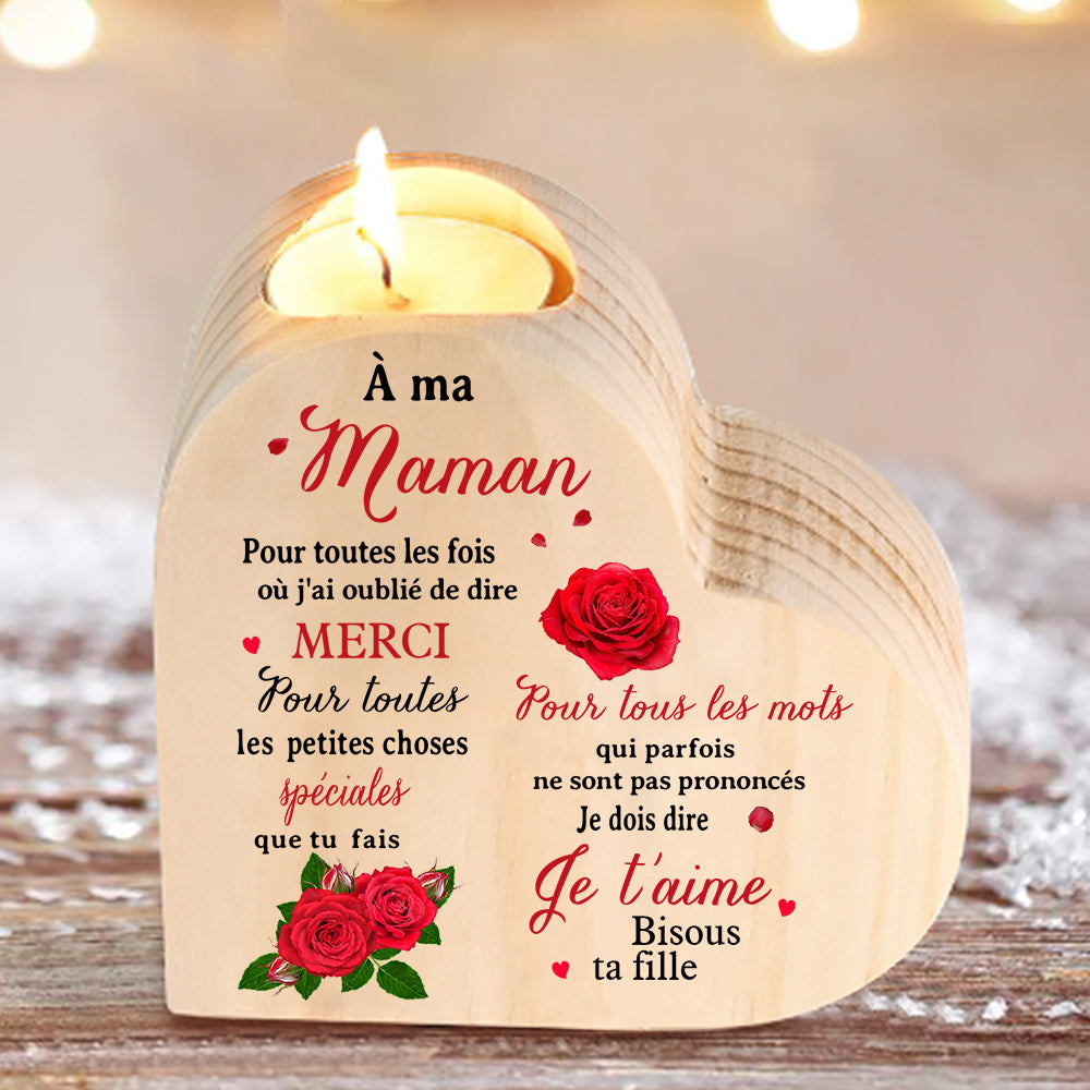 À Ma Maman - Bougeoir en Bois sans bougie