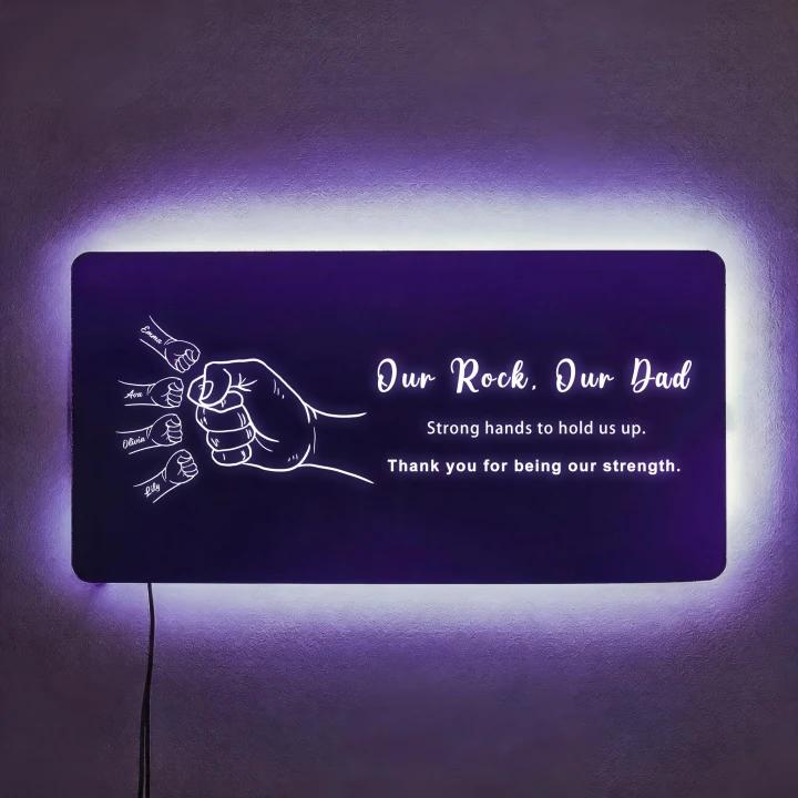 Lampe miroir personnalisée Papa & Enfants-Cadeau pour la Fête des Pères