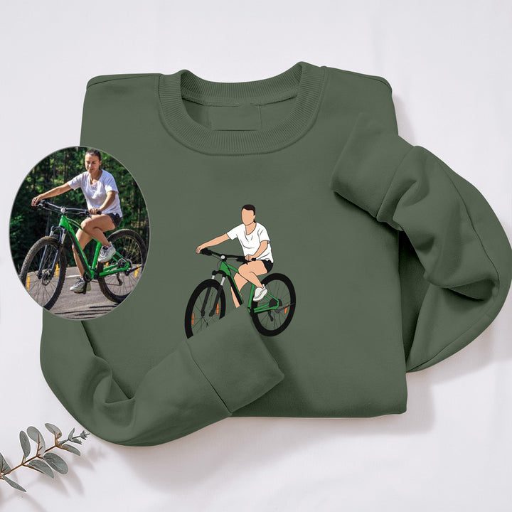 Sweat-shirt de dessin de vélo personnalisé