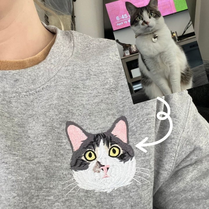 Sweatshirt-shirt brodé personnalisé pour  des animaux de compagnie