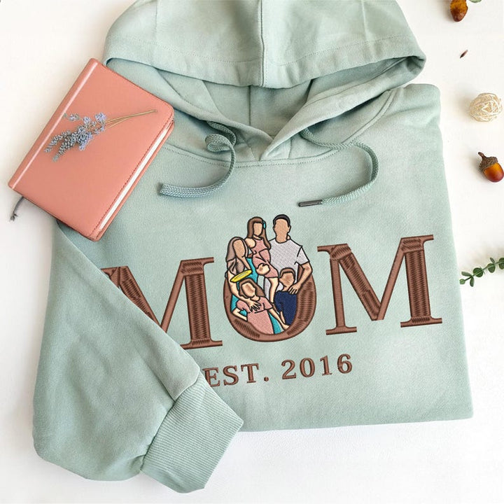 Sweat-shirt brodé personnalisé avec photo de maman
