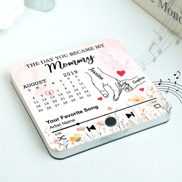 Le jour où tu es devenue ma grand-mère, calendrier personnalisé, aimant de réfrigérateur musical personnalisé