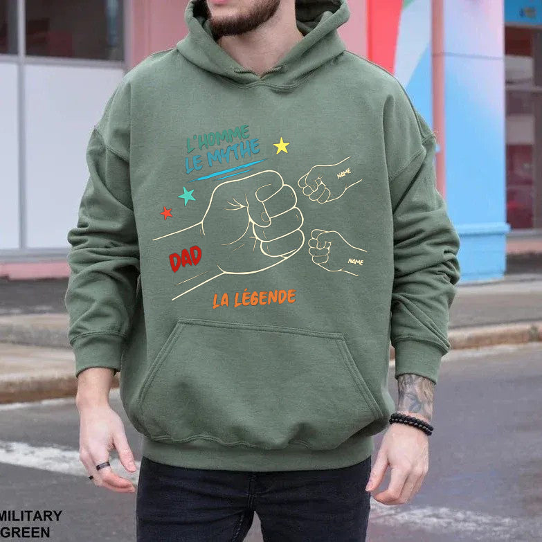 Sweat-shirt personnalisé main dans la main avec prénoms d'enfants