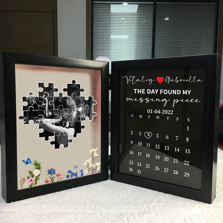 Cadre photo personnalisé « Le jour où j'ai trouvé ma pièce manquante » Puzzle