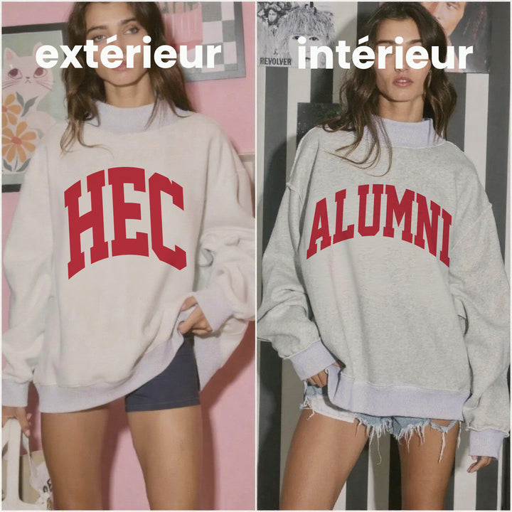 Sweat-shirt à col montant réversible – Montrez votre esprit d’équipe universitaire