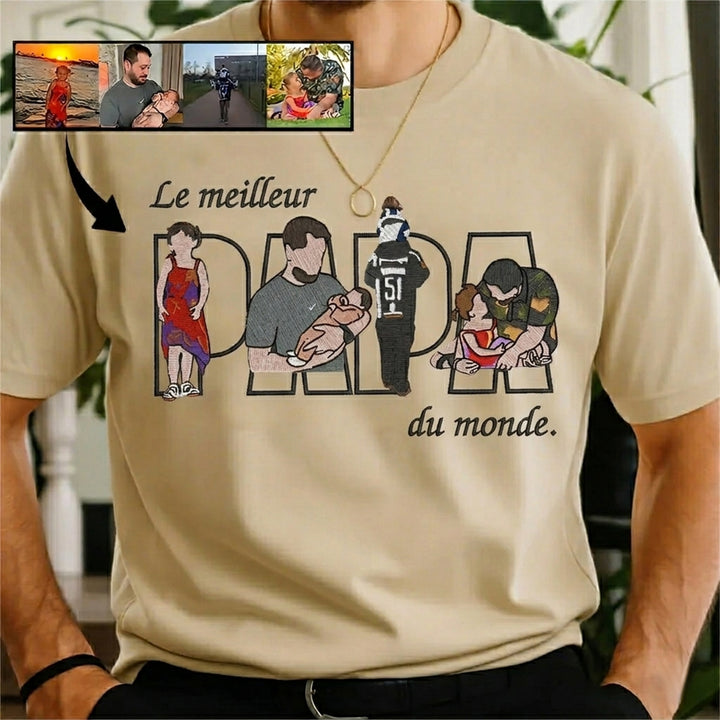 T-shirts et sweat-shirts personnalisés brodés à partir de photos,Le meilleur papa du monde