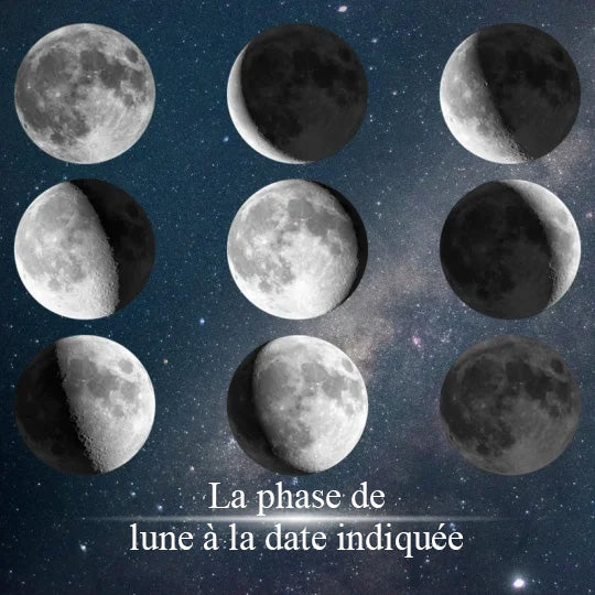 L'univers de maman/papa - Miroir lumineux personnalisé avec phases de lune étoilées