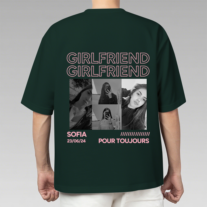 T-shirt personnalisé vintage,boyfriend & girlfriend，Petit ami &Petite amie