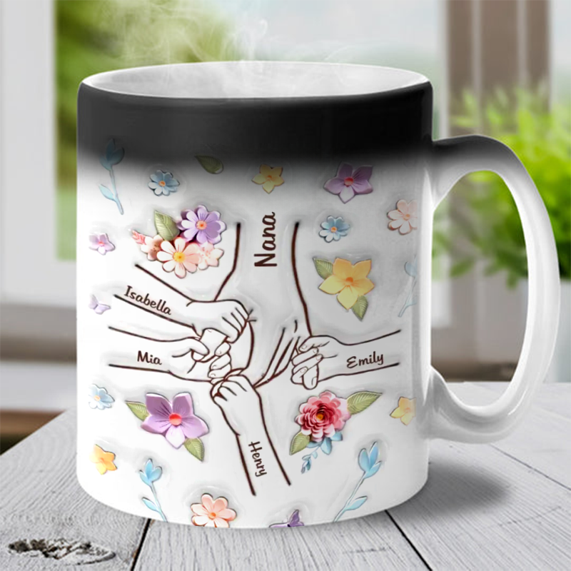Unis par l'amour - Tasse magique personnalisée 3D - Famille