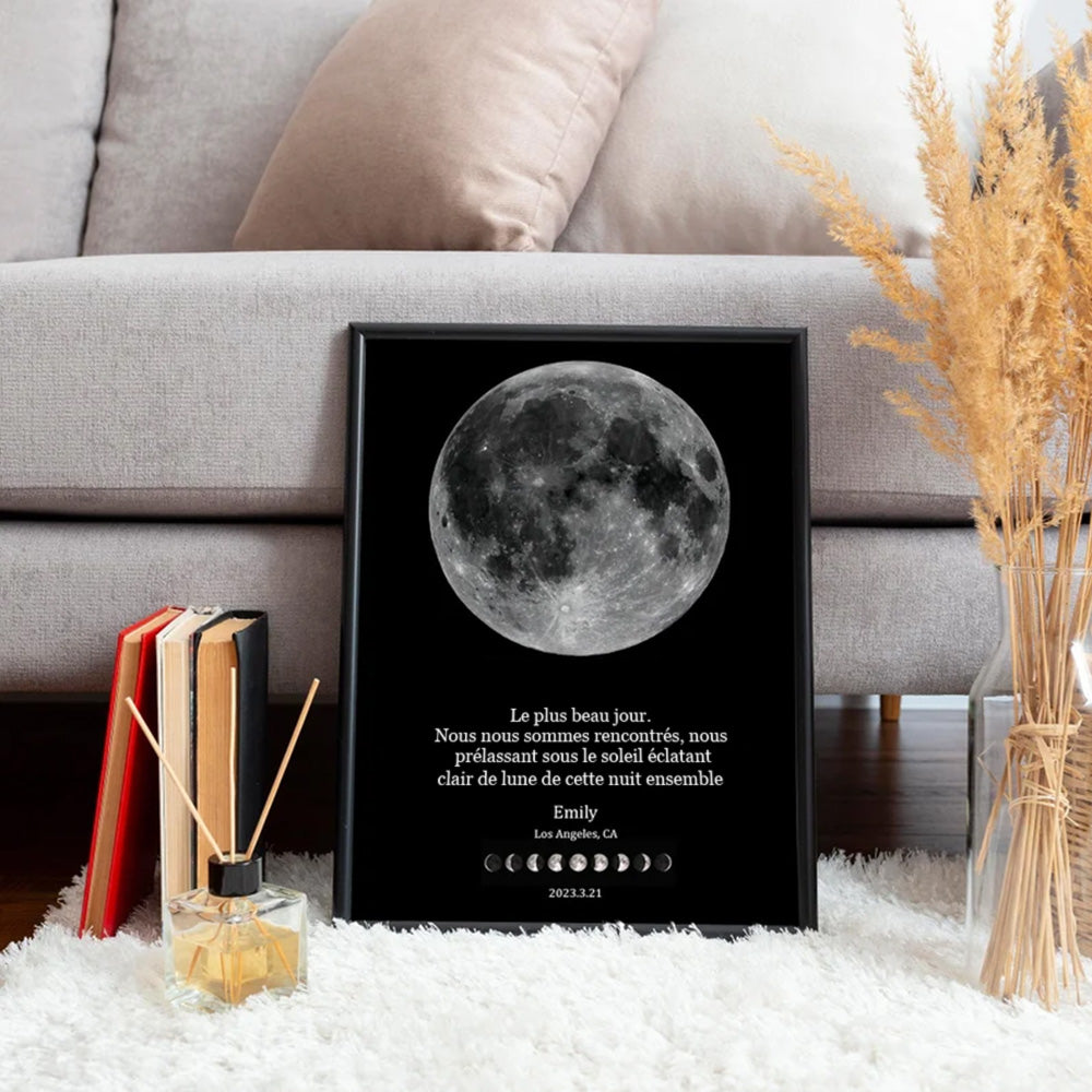 Carte de la lune du jour où je t'ai rencontré Pour Couple
