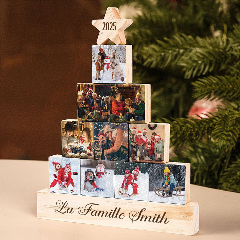 Décoration De Noël En Bloc Photo De Famille Personnalisé