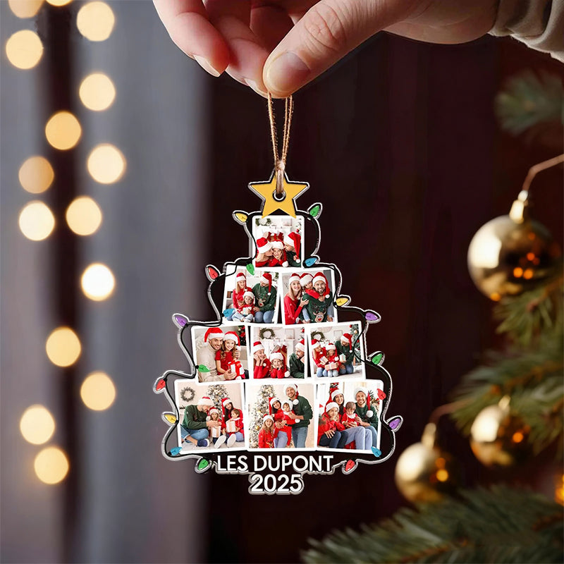 Ornement d'arbre généalogique photo personnalisé, ornement d'arbre de Noël 2025