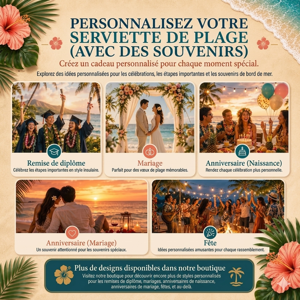 Serviette de plage personnalisée avec portrait de votre animal
