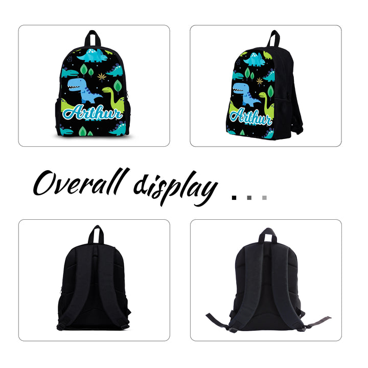 Sac à Dos Dinosaure pour Enfant 1 Prénom Personnalisé Cartable Sac maternelle
