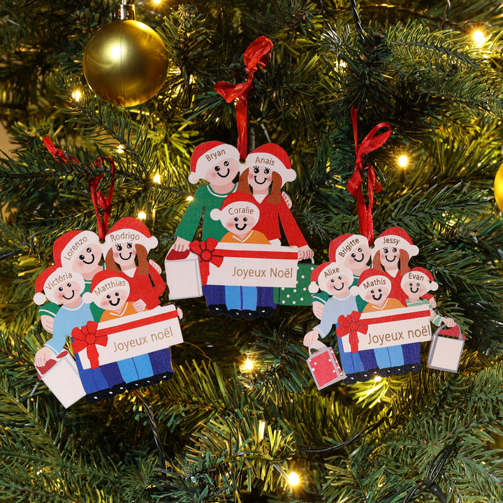 Ornements personnalisé de Noël poupées 3-5 prénoms et texte