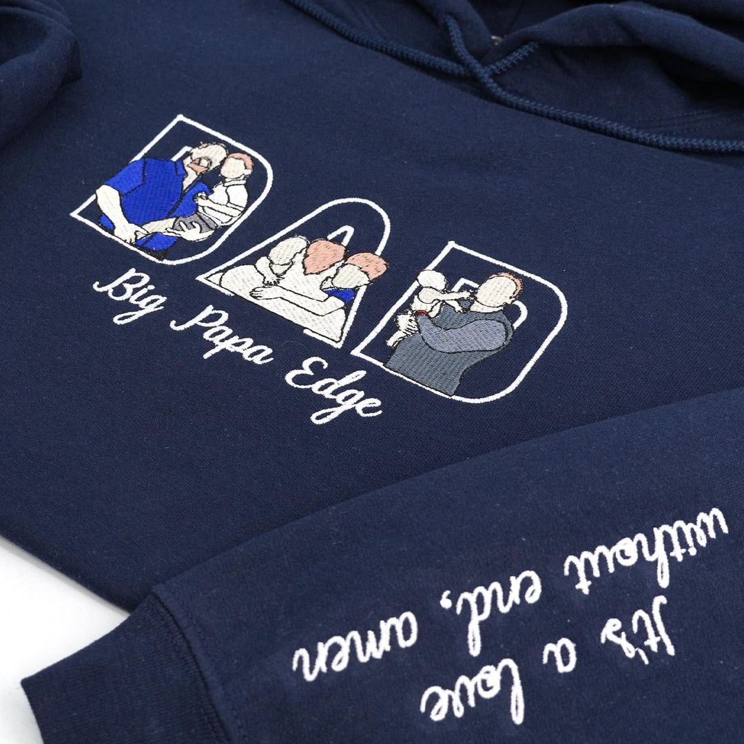 T-shirt, sweat-shirt ou hoodie personnalisé avec photo brodée — Cadeau pour la fête des pères