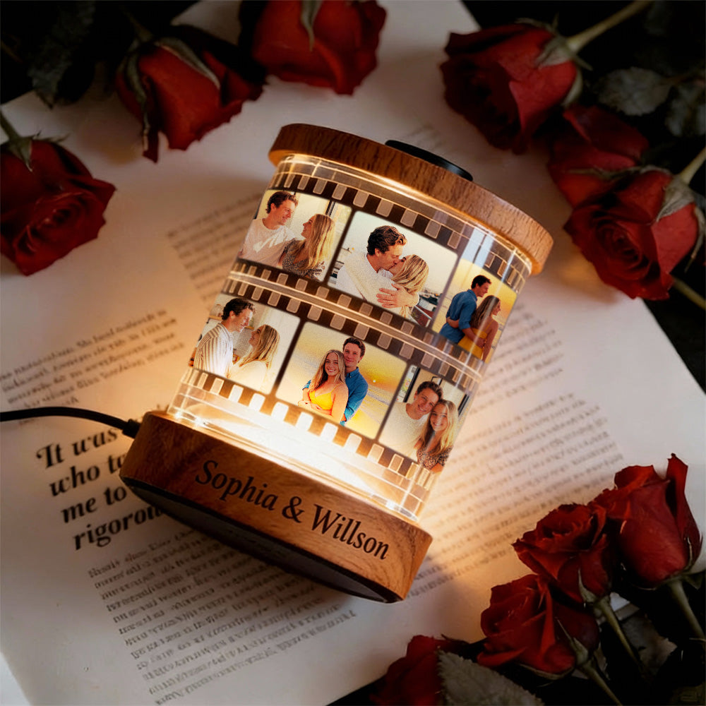 Veilleuse photo personnalisée avec texte, veilleuse musicale avec gravure