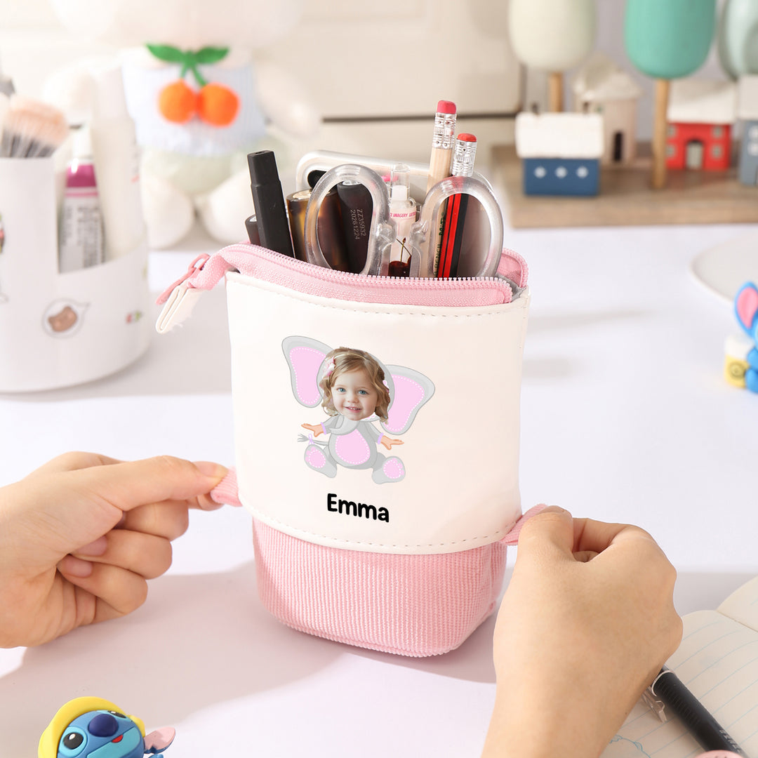 Trousse Personnalisée avec Photo Enfant, Animaux et Couleurs au choix | Cadeaux Rentrée Scolaire |