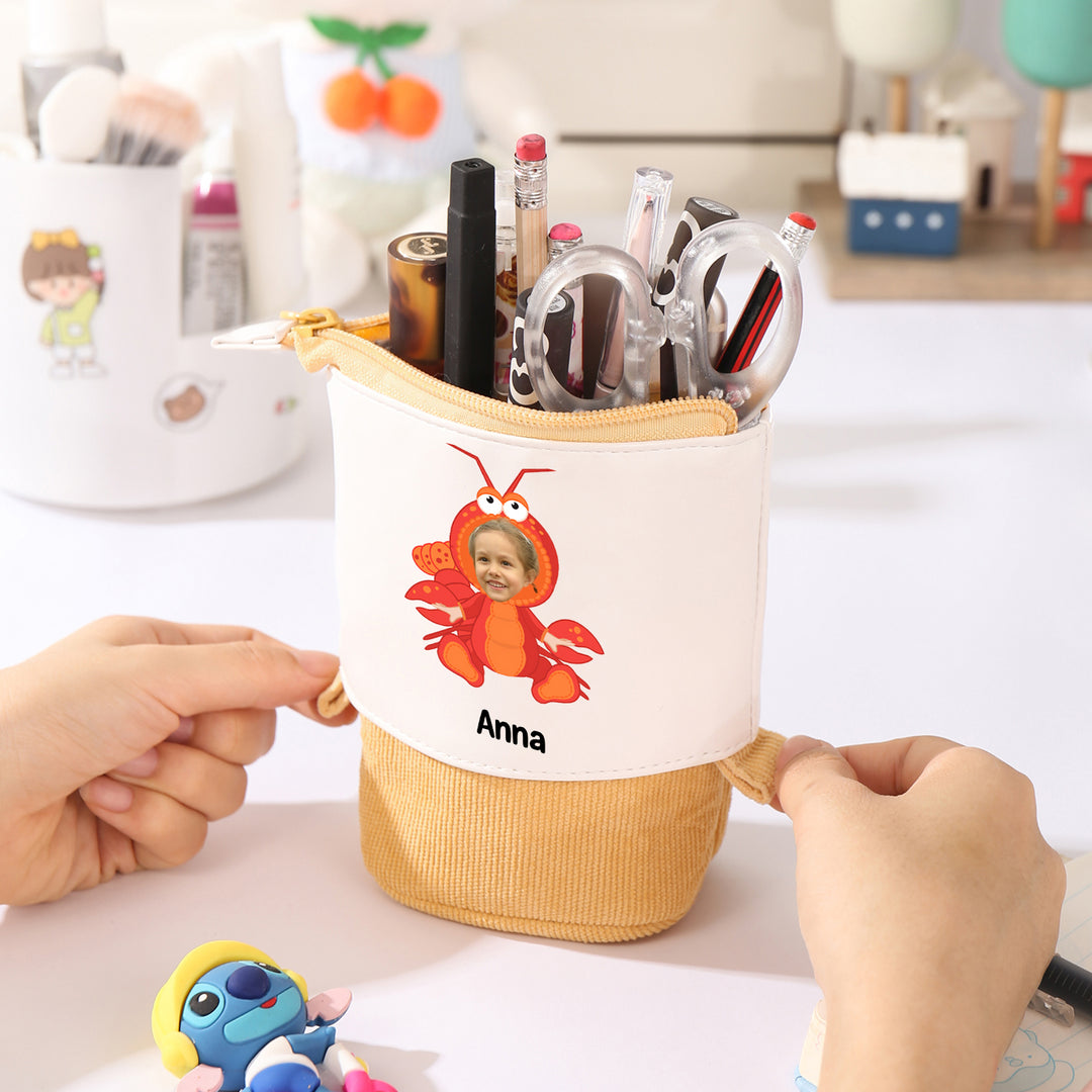Trousse Personnalisée avec Photo Enfant, Animaux et Couleurs au choix | Cadeaux Rentrée Scolaire |