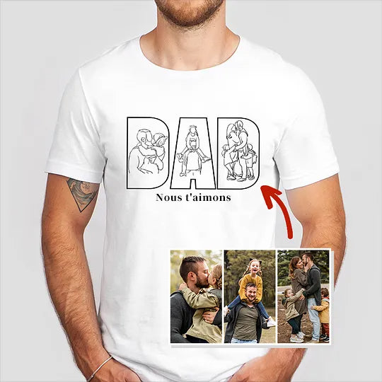 Cadeau personnalisé pour la fête des pères – Sweat-shirt avec silhouette imprimée pour papa, grand-père ou figure paternelle