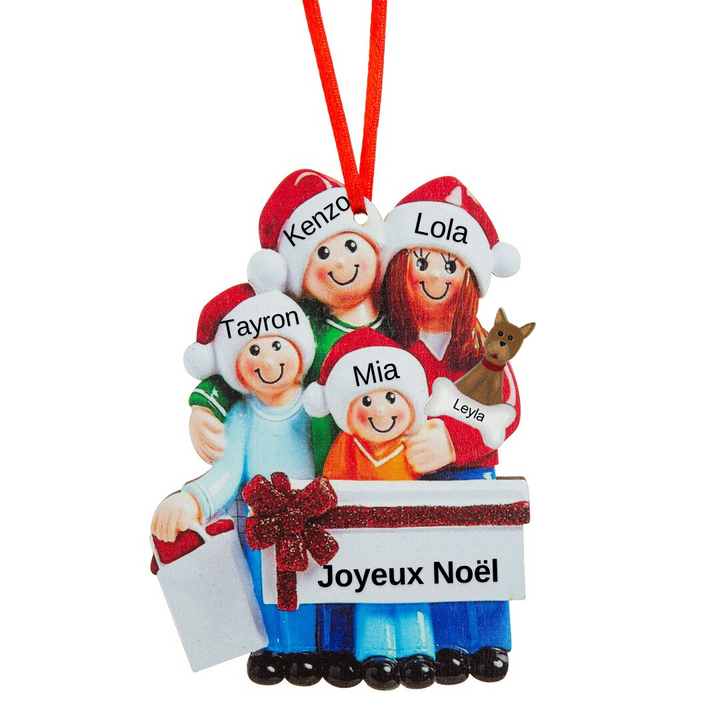 Ornements personnalisé de Noël poupées 3-5 prénoms et texte
