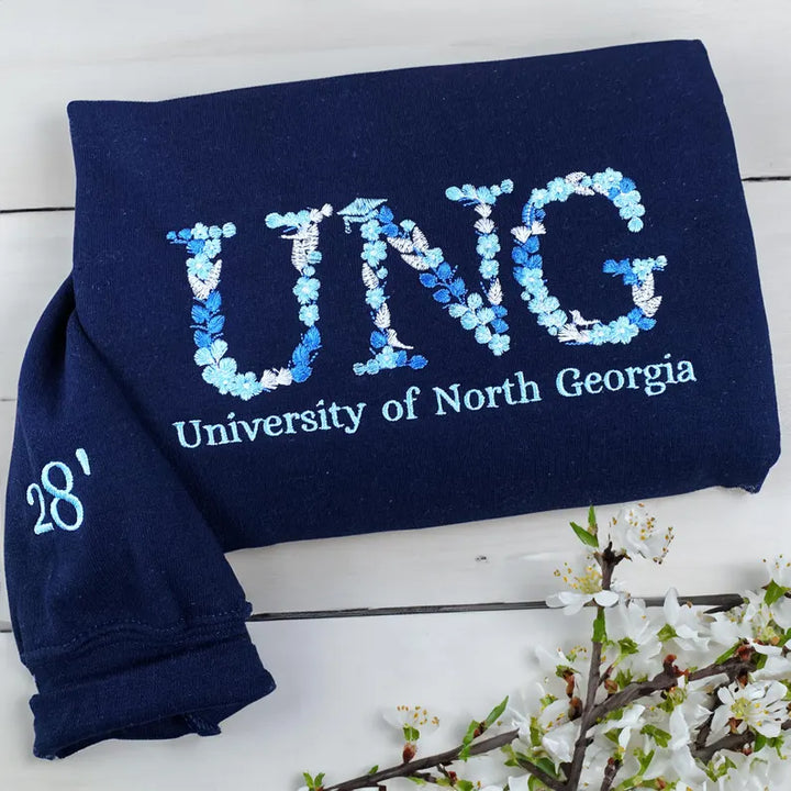 Sweat-shirt et sweat à capuche fleuris personnalisés pour collège - Brodés avec la fierté de VOTRE école
