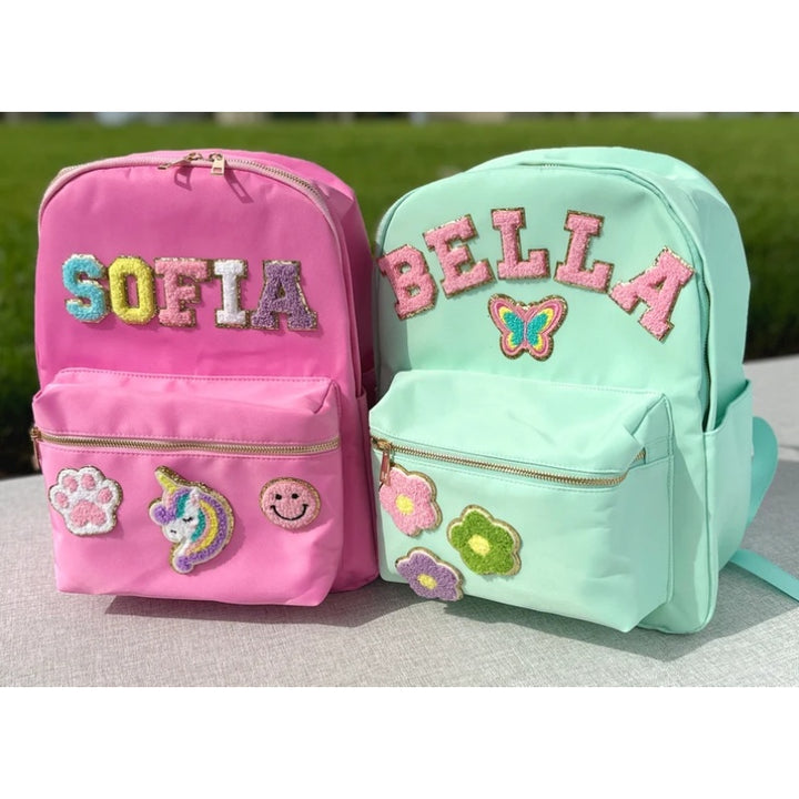 Sac à dos personnalisé pour la rentrée scolaire, sac à dos personnalisé pour enfants avec patch nominatif, sac à dos d'école en nylon