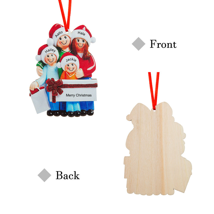 Ornements personnalisé de Noël poupées 3-5 prénoms et texte