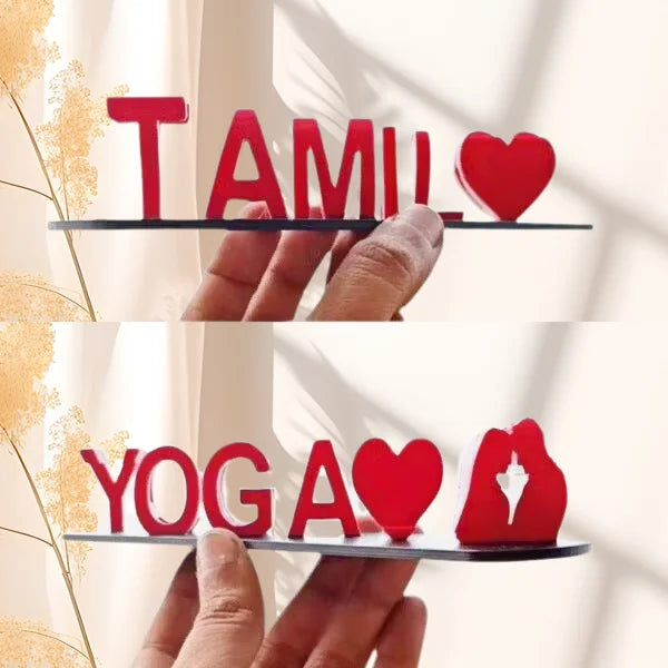 Double nom Illusion Love imprimé en 3D comme cadeaux doux