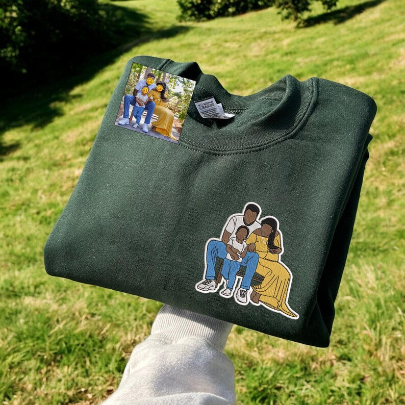 Sweat-shirt personnalisé brodé avec photo pour maman